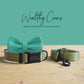 Personalized Dog Collar and Leash Set with Bowtie – Custom Engraved Name Buckle