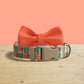 Flowering Tulip Dog Collar, Personalized Engraved Name Buckle, Nylon Leash Set