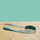 White Fangipani Dog Collar and Leash Set, Personalized Engraved Buckle, Nylon Fabric Handmade Accessory