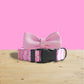 Sleeping Flamingos Pink Lightweight Personalized Dog Collar Set with Engraved Name Buckle & Leash Bowtie