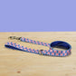 Personalized Blue Tulip Dog Collar and Leash Set, Engraved Name Buckle