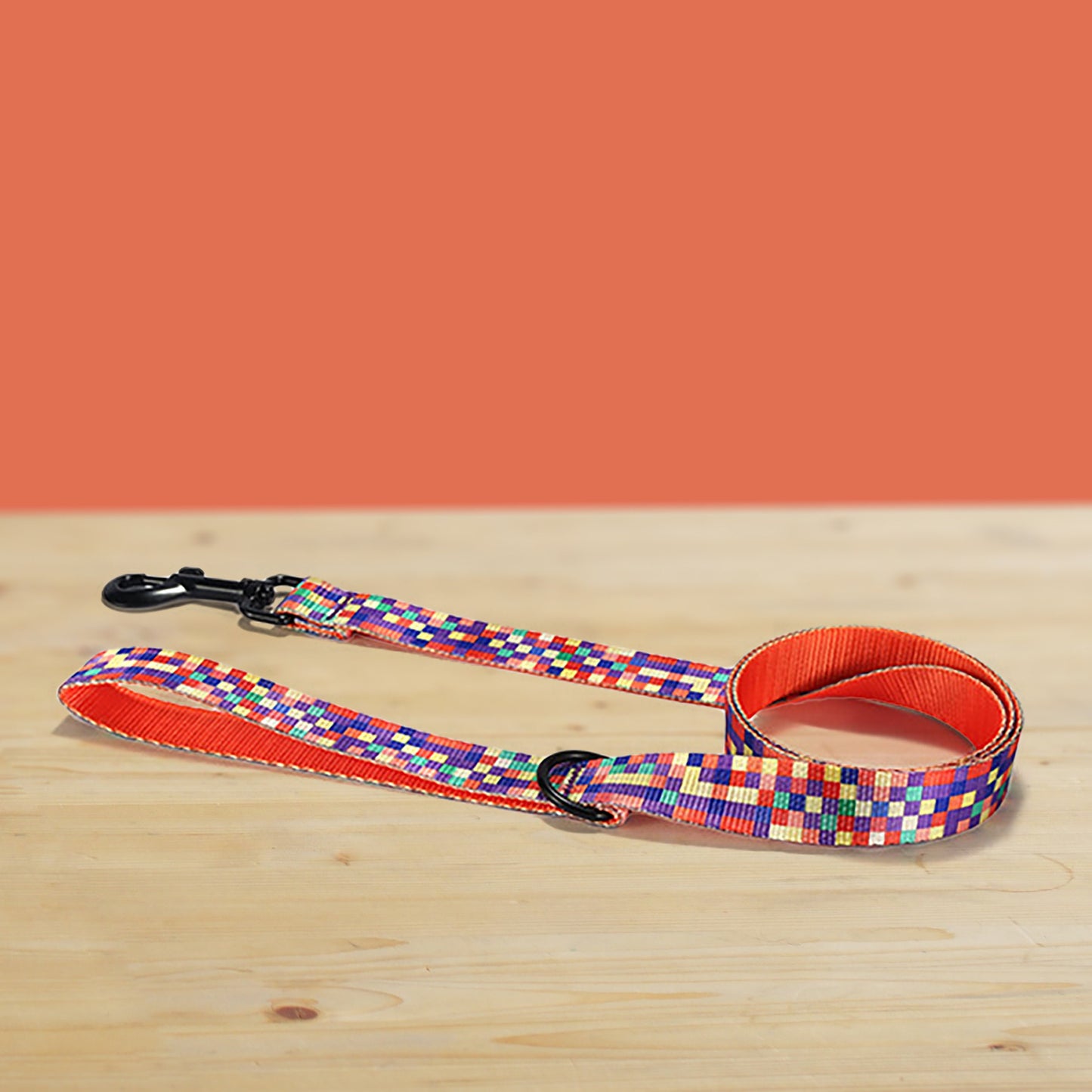 Neon Plaid Dog Collar, Leash, Bowtie Set: Personalized Nylon Pet Accessories