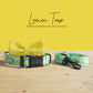Lemon Tease Dog Collar and Leash Set, Personalized Engraved Buckle, Nylon Fabric, Handmade
