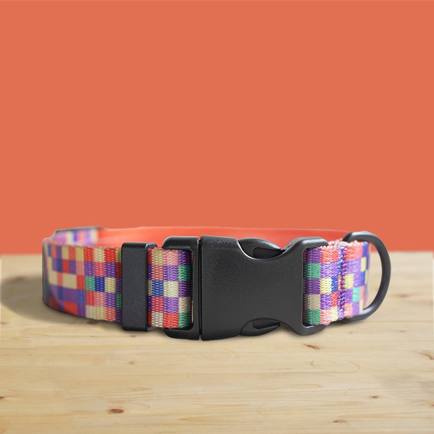 Neon Plaid Dog Collar, Leash, Bowtie Set: Personalized Nylon Pet Accessories