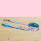 Pink Chrysanthemum Dog Collar and Leash Set, Personalized Engraved Buckle