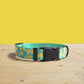 Lemon Tease Dog Collar and Leash Set, Personalized Engraved Buckle, Nylon Fabric, Handmade