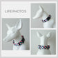 Personalised Dog Collar Gummy Worms Colorful Pink Lightweight, Leash, Bowtie with Engraved Name Buckle