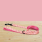 Pink Lily Floral Dog Collar and Leash Set, Personalized Engraved Buckle