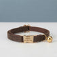 Personalized Tweed Cat Collar, Engraved Name Pet Collar, Gold Buckle, Adjustable Fit