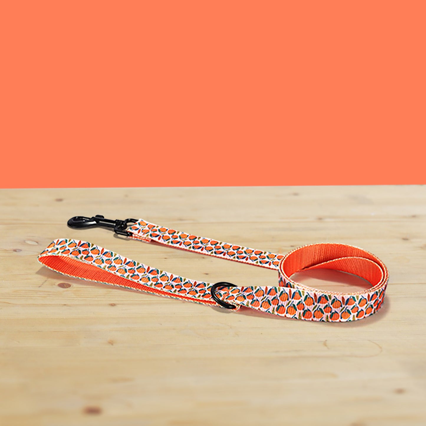 Orange Basket Dog Collar and Leash Set, Personalized Engraved Name Buckle