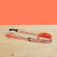 Orange Basket Dog Collar and Leash Set, Personalized Engraved Name Buckle