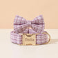 Personalized Black Bouclé Tweed Dog Collar, Custom Engraved Gold Buckle Pet Accessory