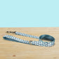 Sky Blue Gardenia Dog Collar and Leash Set, Personalized Engraved Buckle
