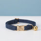 Personalized Tweed Cat Collar, Engraved Name Pet Collar, Gold Buckle, Adjustable Fit