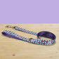 Purple Rose Floral Dog Collar and Leash Set, Personalized Engraved Buckle
