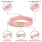Personalized Corduroy Dog Collar with Engraved Gold Buckle, Pink Bowtie Pet Accessory