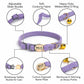 Lavender Corduroy Solid Color Cat Collar with Bell, Personlised Breakaway Safety Buckle, Adjustable