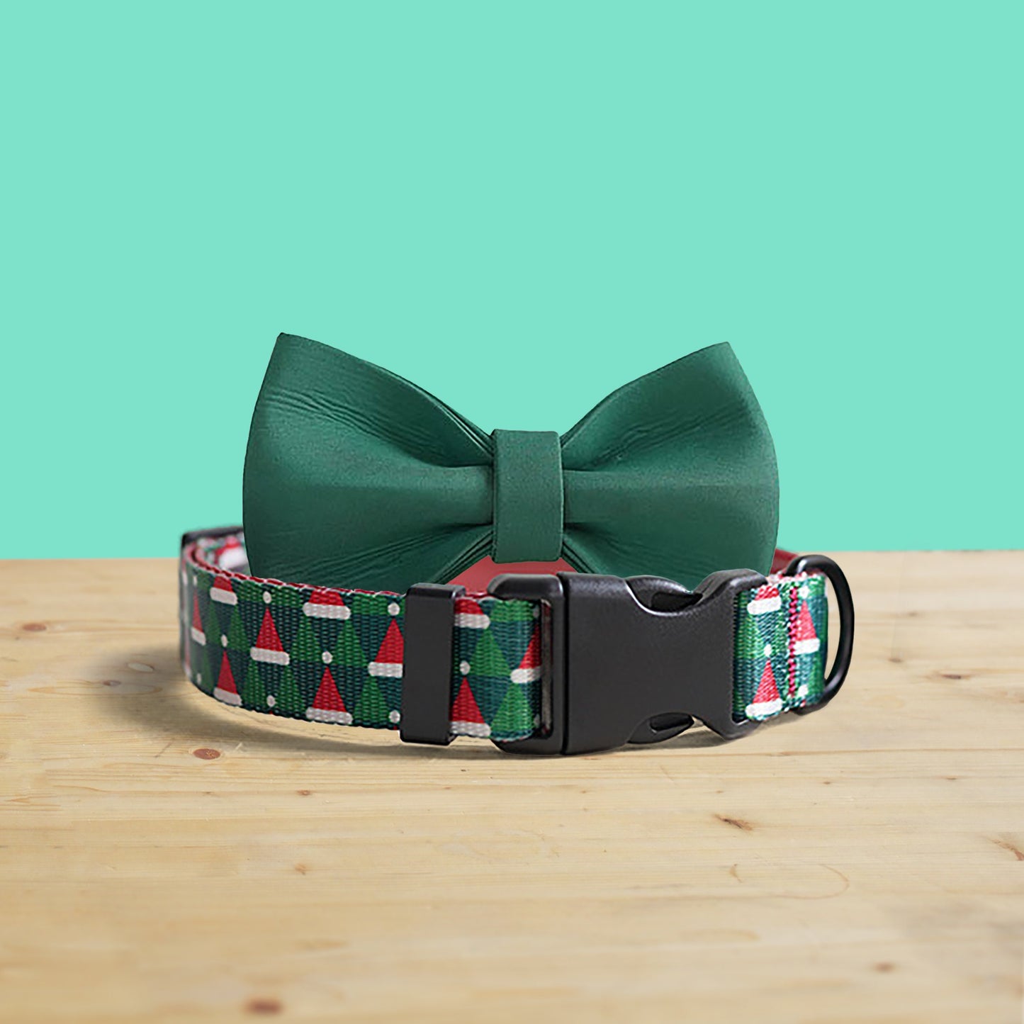 Personalized Christmas Dog Collar and Leash Set, Engraved Name Buckle, Handmade Pet Accessory