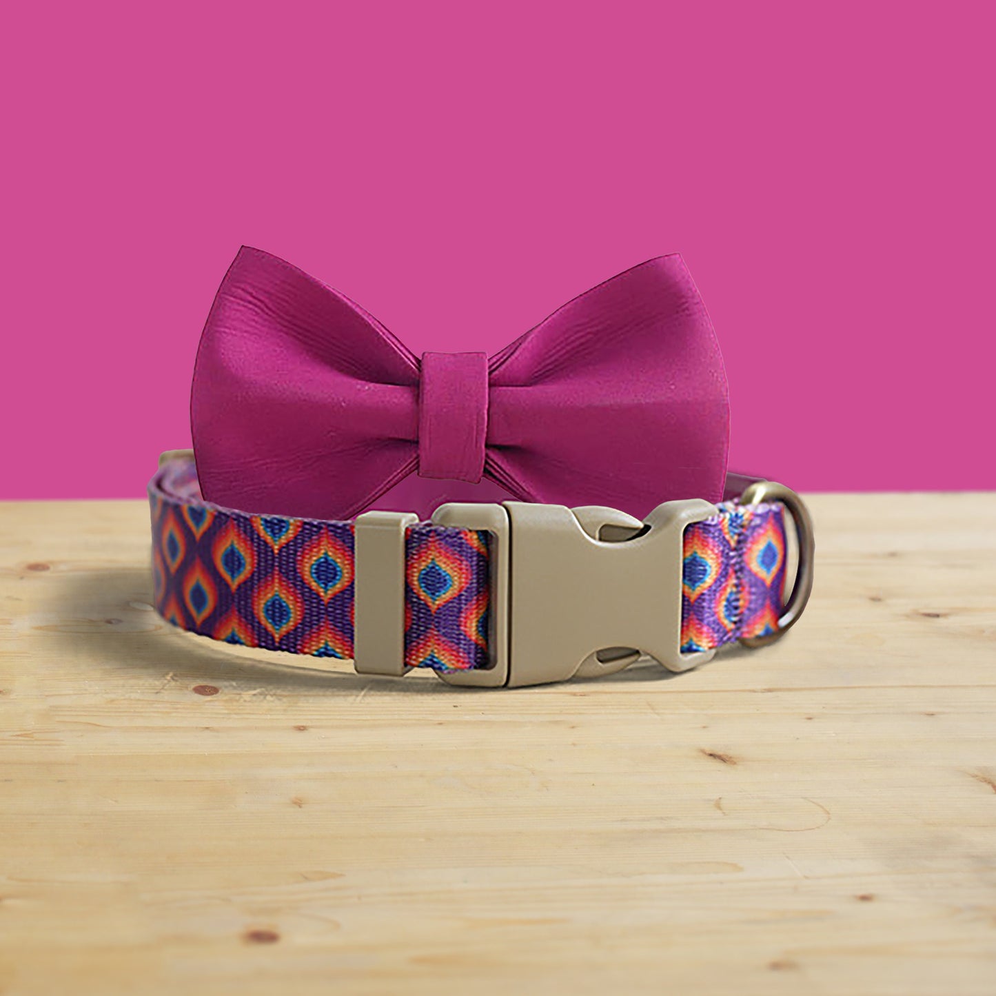 Personalized Rainbow Gem Dog Collar with Engraved Name Buckle
