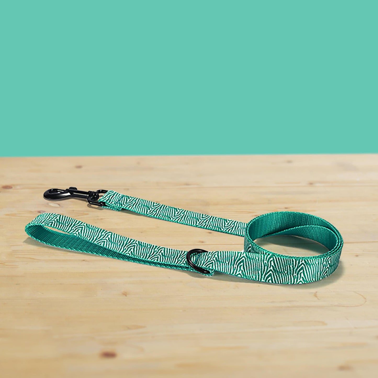 Personalised Green Zebra Dog Collar | Lightweight with Bow & Leash Combo