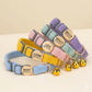 Custom Breakaway Safety Buckle, Personalized Corduroy Multi Solid Color Cat Collar with Bell, Adjustable