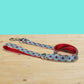 Blue Kaleidoscope Dog Collar, Leash, Personalized Engraved Buckle, Nylon Fabric, Handmade Pet Accessory