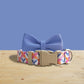 Violet Floral Dog Collar | Lightweight Personalised with Engraved Name Buckle, Leash | Bowtie