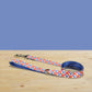 Violet Floral Dog Collar | Lightweight Personalised with Engraved Name Buckle, Leash | Bowtie