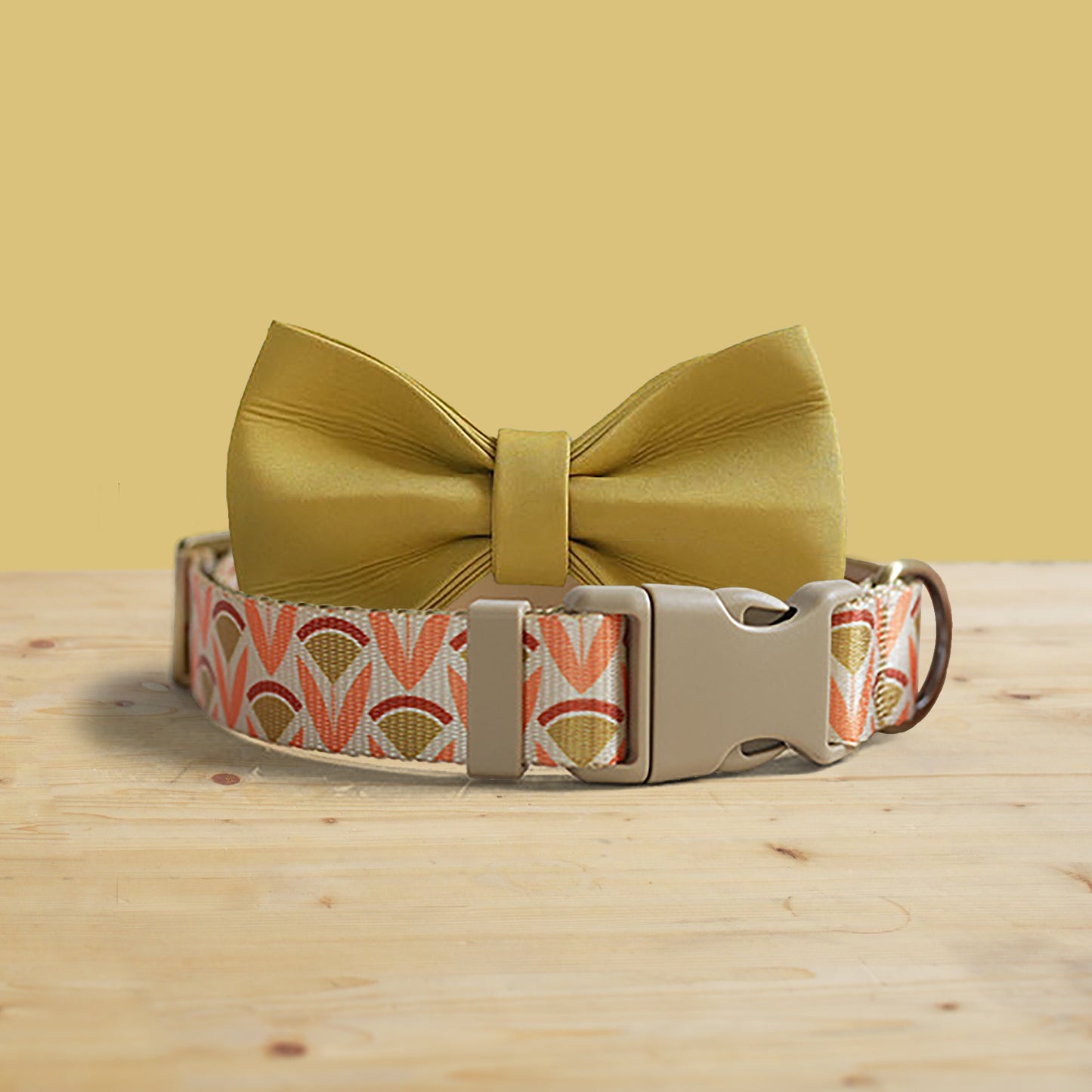 Golden Iris Personalized Dog Collar and Leash Set, Engraved Name Buckle, Nylon Fabric
