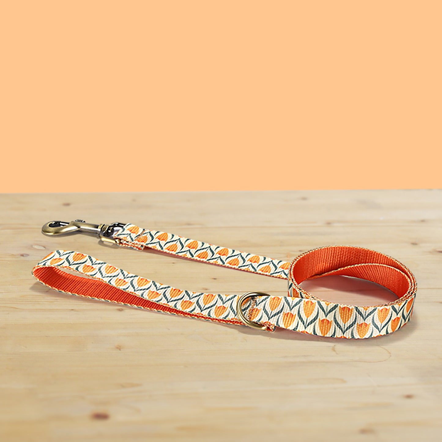 Gold Tulip Personalized Dog Collar, Leash, Bowtie, Engraved Name Buckle