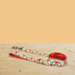 Personalized Floral Dog Collar Set, Engraved Buckle, Leash, Bowtie, Tea Flower Design