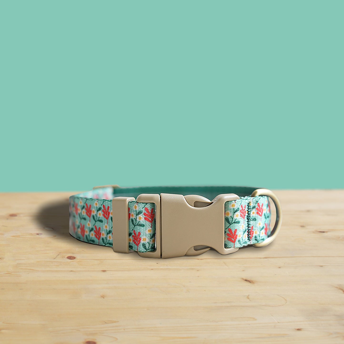 White Fangipani Dog Collar and Leash Set, Personalized Engraved Buckle, Nylon Fabric Handmade Accessory