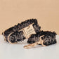 Personalized Tweed Dog Collar Leash Set, Engraved Gold Buckle, Stylish Pet Accessory