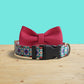 Blue Kaleidoscope Dog Collar, Leash, Personalized Engraved Buckle, Nylon Fabric, Handmade Pet Accessory