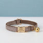 Personalized Tweed Cat Collar, Engraved Name Pet Collar, Gold Buckle, Adjustable Fit