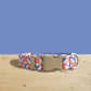 Violet Floral Dog Collar | Lightweight Personalised with Engraved Name Buckle, Leash | Bowtie