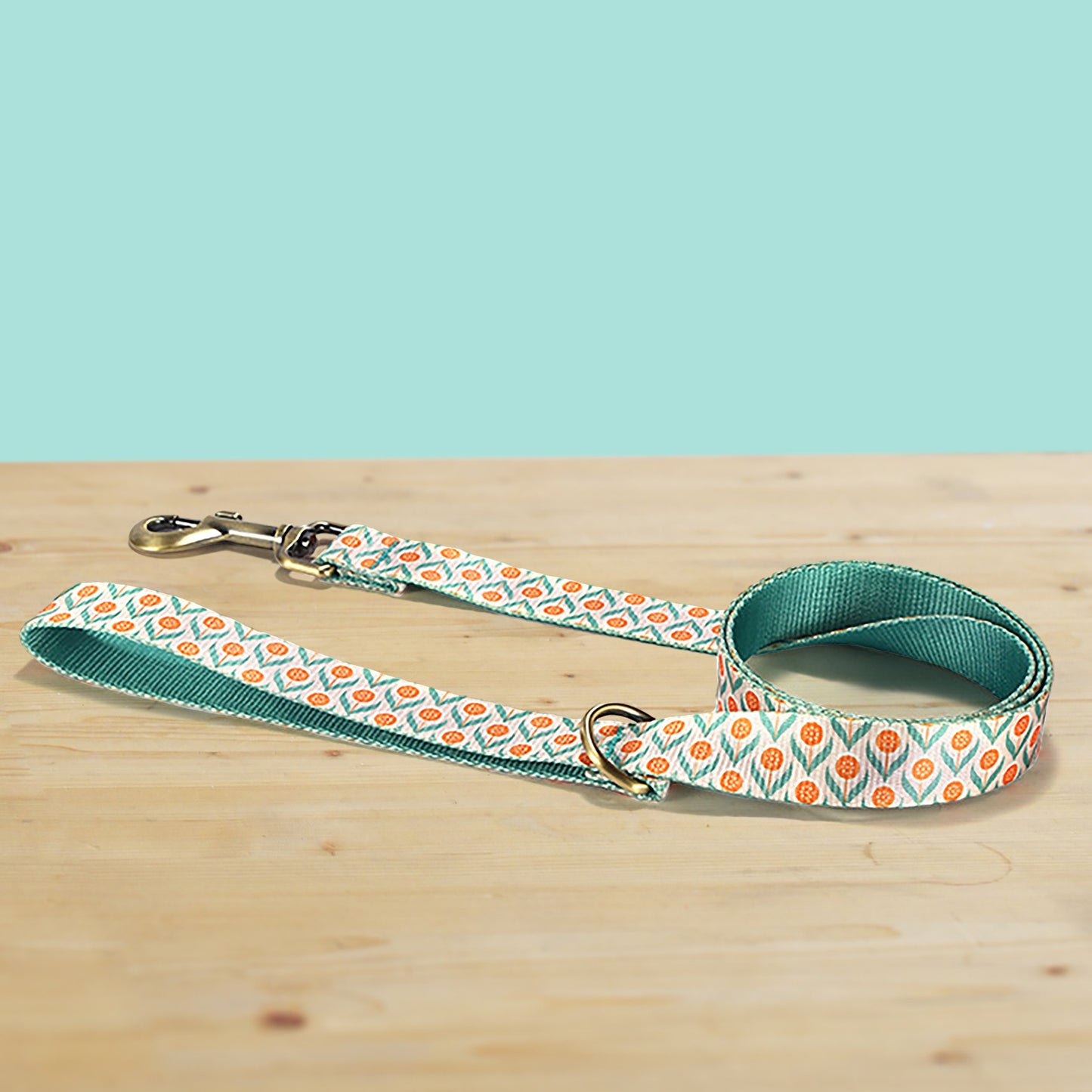Personalized Poached Egg Plant Dog Collar and Leash Set, Engraved Buckle