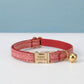 Personalized Tweed Cat Collar, Engraved Name Pet Collar, Gold Buckle, Adjustable Fit