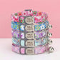 Personalized Cat Collar Safety Buckle | Pink Plaid Polyester | Adjustable 19-30cm