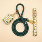 Personalized Lemon Dog Collar Set | Custom Pet Name, Phone Number, Poop Bag Holder, Rope Leash