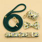 Personalized Lemon Dog Collar Set | Custom Pet Name, Phone Number, Poop Bag Holder, Rope Leash