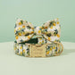 Lemon Print Dog Harness Set | Personalized Collar, Leash, Poop Bag Holder | Braided Nylon Rope