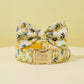 Lemon Print Dog Collar, Leash, and Poop Bag Holder Set | Personalized Pet Gear