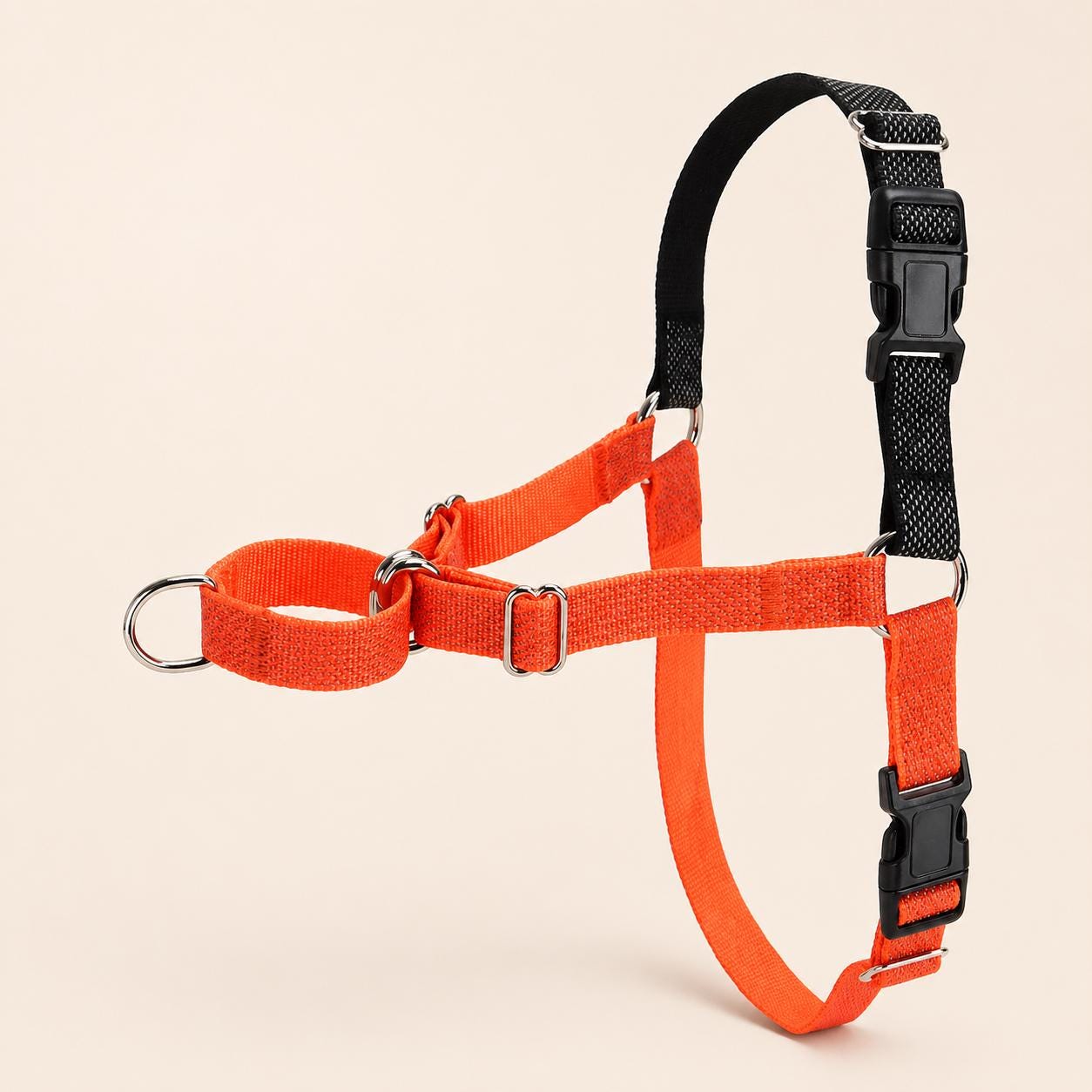 Orange No Pull Dog Harness, Hi Vis Martingale Collar & Optional Leash for Whippet Greyhound Saluki Borzoi, Engraved Sighthound Set