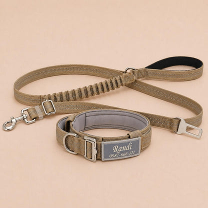 Tactical Dog Collar with Control Handle, Heavy Duty Lightweight Nylon Personalised Collar, 4 Colors, Reflective Adjustable K9 Dog Collar