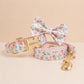 Personalized Fruit Garden Dog Collar, Engraved Name Pet Collar with Optional Leash and Bow Tie, Spring Floral Cotton Puppy Collar Gift Set