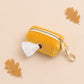 Personalized Ginger Yellow Velvet Dog Harness Optional Set | Roman Style Harness, Rope Leash, Custom Pet Name & Phone | Autumn Walking Set