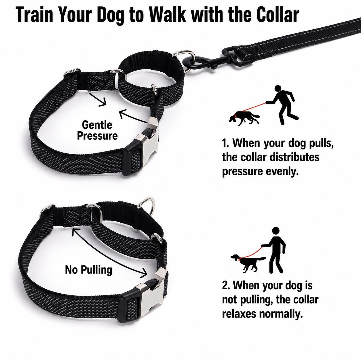 Personalized Martingale Dog Collar with Engraved Metal Buckle, Custom Nylon No-Slip Collar with Name & Phone Number, Pet ID Collar