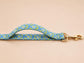 Hands Free Dog Leash and Matching Collar Set | Blue Geometric Pattern | Adjustable Waist Leash | Running Walking Leash | Gift for Dog Mom 1