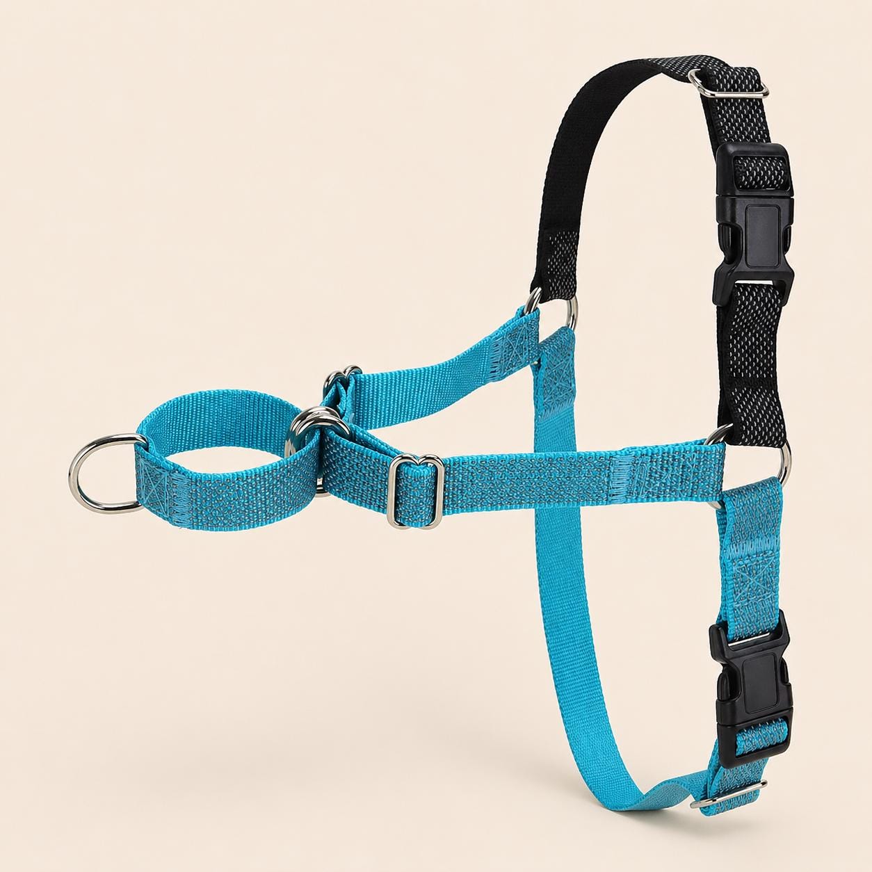 Reflective No Pull Blue Dog Harness, Optional Personalized Martingale Collar & Optional Matching Leash, Custom Engraved for Sighthounds